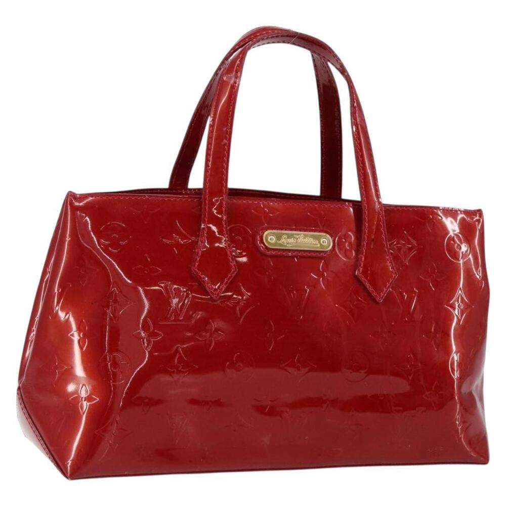 LOUIS VUITTON Monogram Vernis Wilshire PM Bag Pomme D'amour M93642 Auth 148130